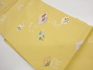 「花鳥風月」・草花模様織出し名古屋帯